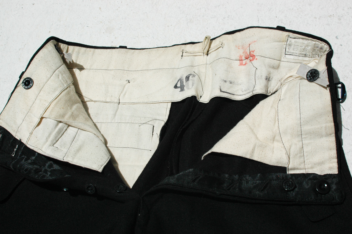 RARE German Hitler Youth Leaders Black Wool Trousers with Luftwaffe Stamp and RZM Tag