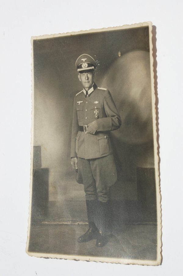 German WWII Photo Army (HEER) Officer Postcard Photo