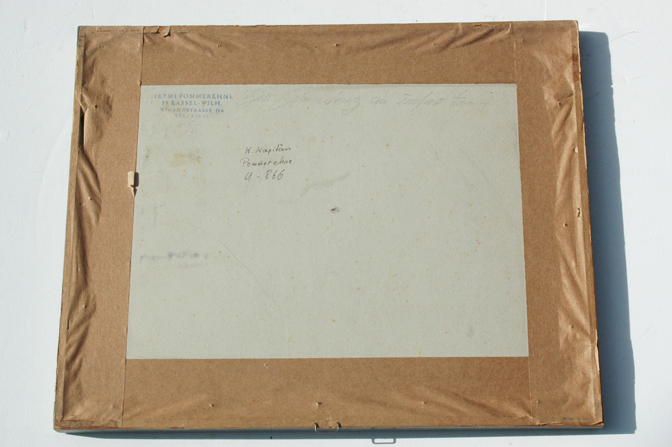 German WWII Framed Photo of the Crew of U-866 Walter Kloppenburg