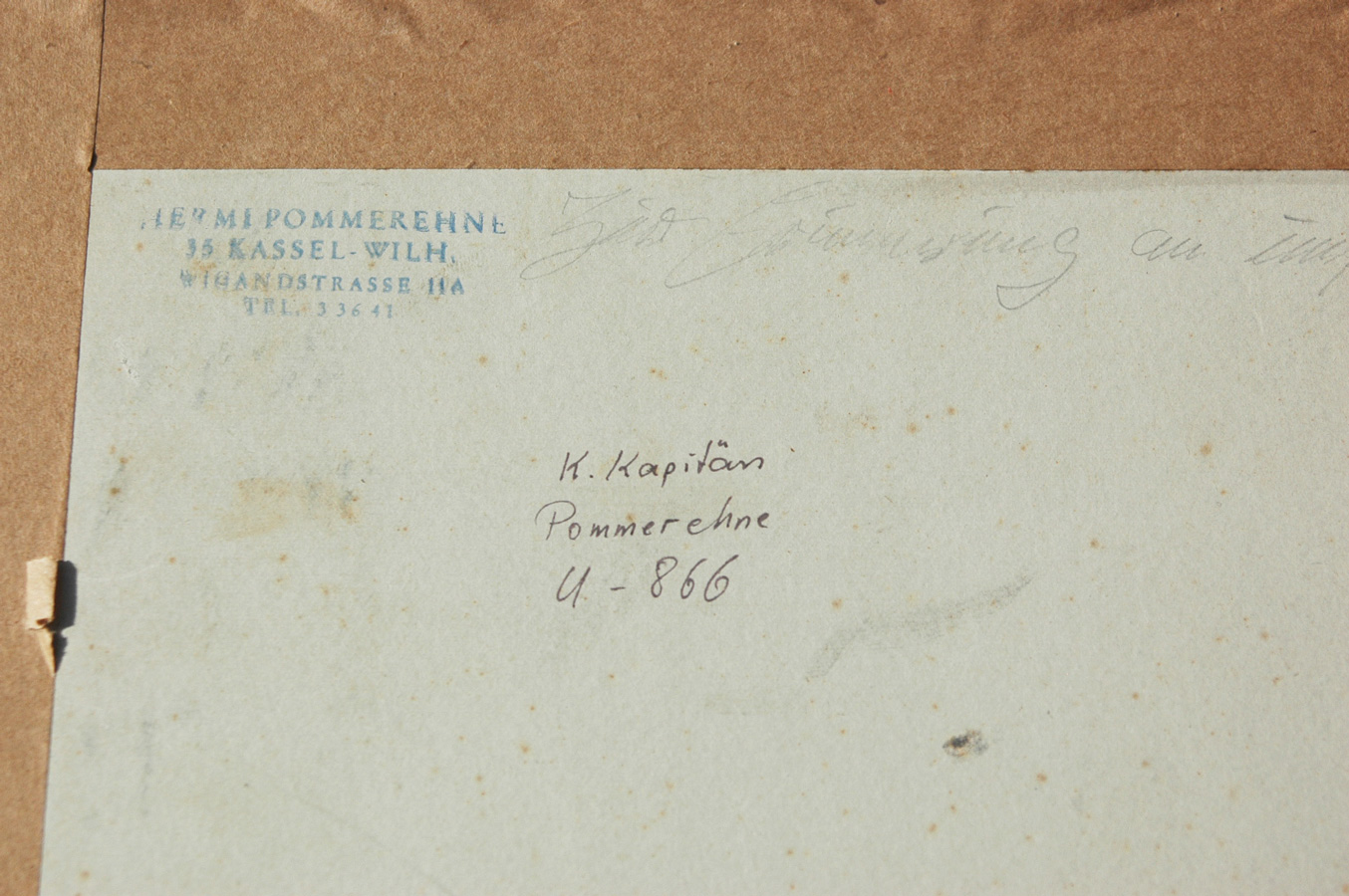 German WWII Framed Photo of the Crew of U-866 Walter Kloppenburg