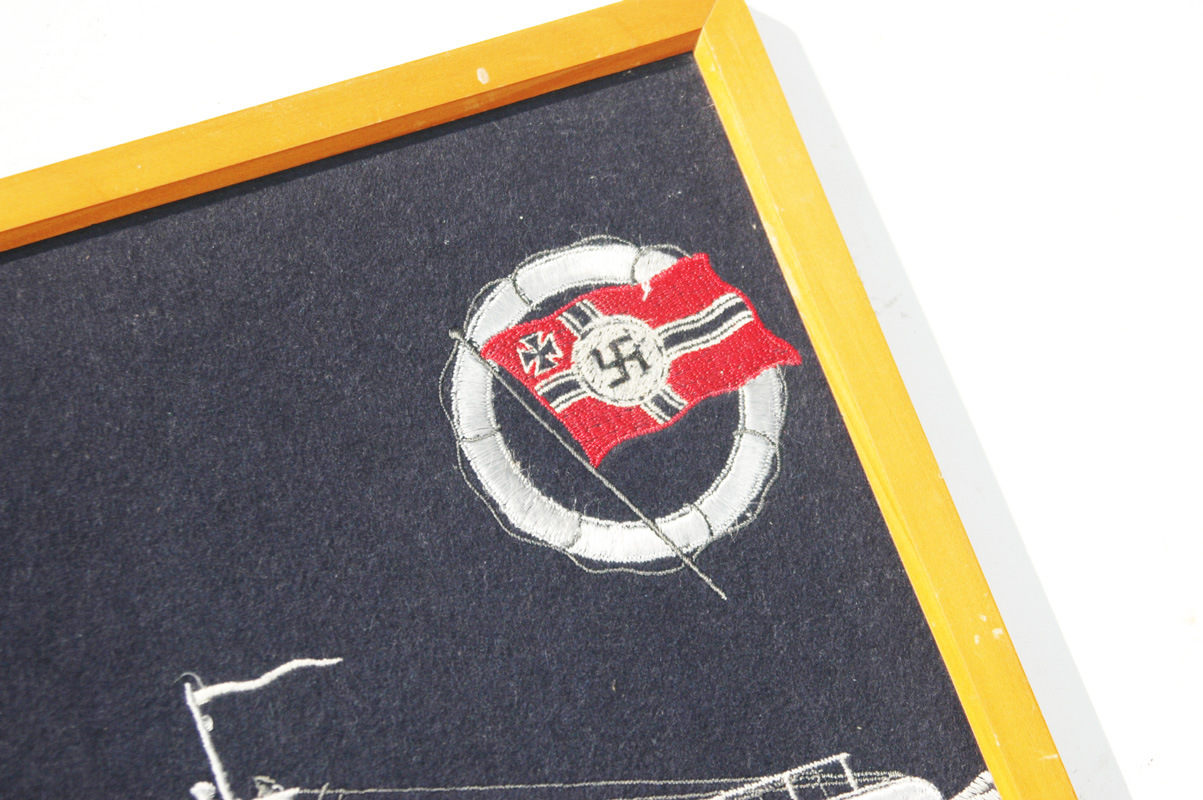 U-Boat Sailor Walter Kloppenburgs Framed Woven U-Boat U-866