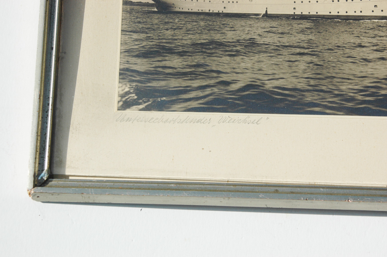 German WWII Framed Photo of the U-Boat Tender for Walter Kloppenburg