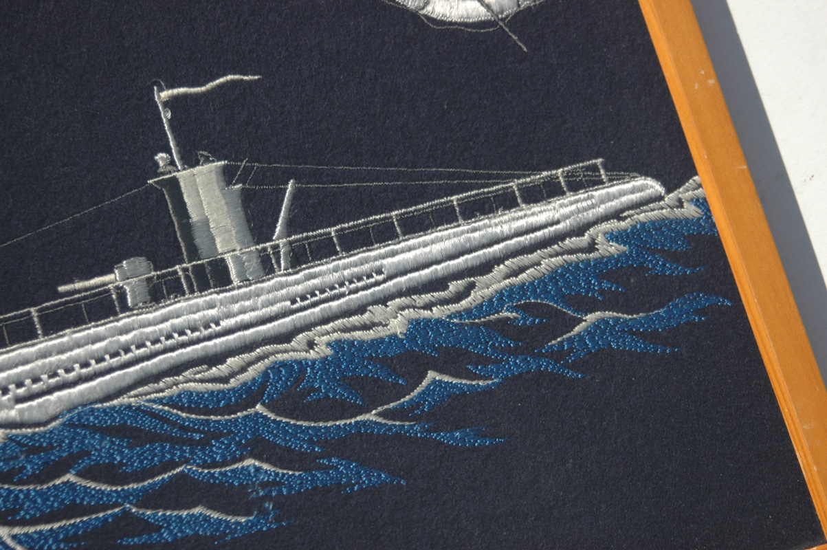 U-Boat Sailor Walter Kloppenburgs Framed Woven U-Boat U-866