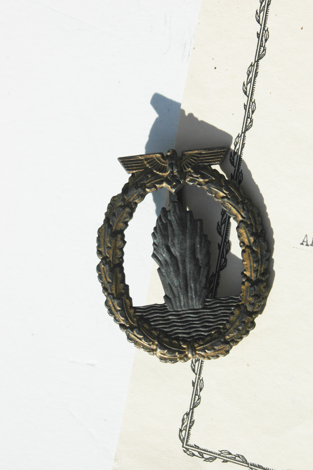 Walter Kloppenburg's MineSweeper Badge and Award for U-866