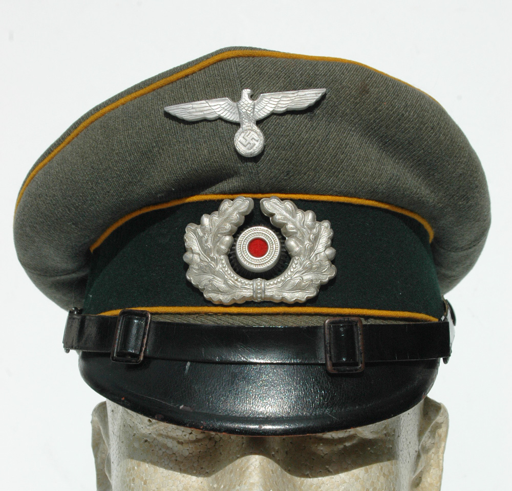 German WWII Calvary Piped Visor Cap