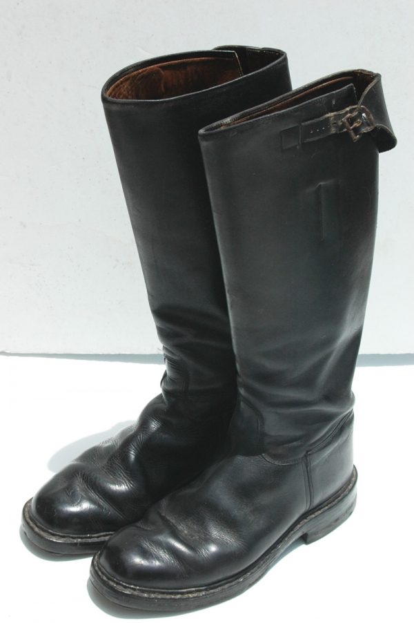 German WWII Officers Tall Black Leather Jackboots - Relics of the Reich